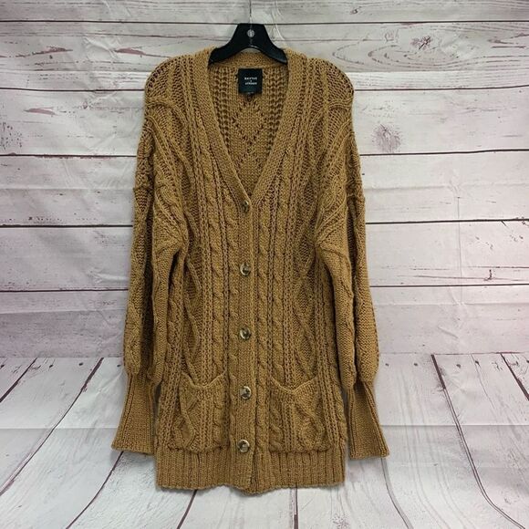 Smythe Tan Cable Knit Cardigan - Picture 1 of 6